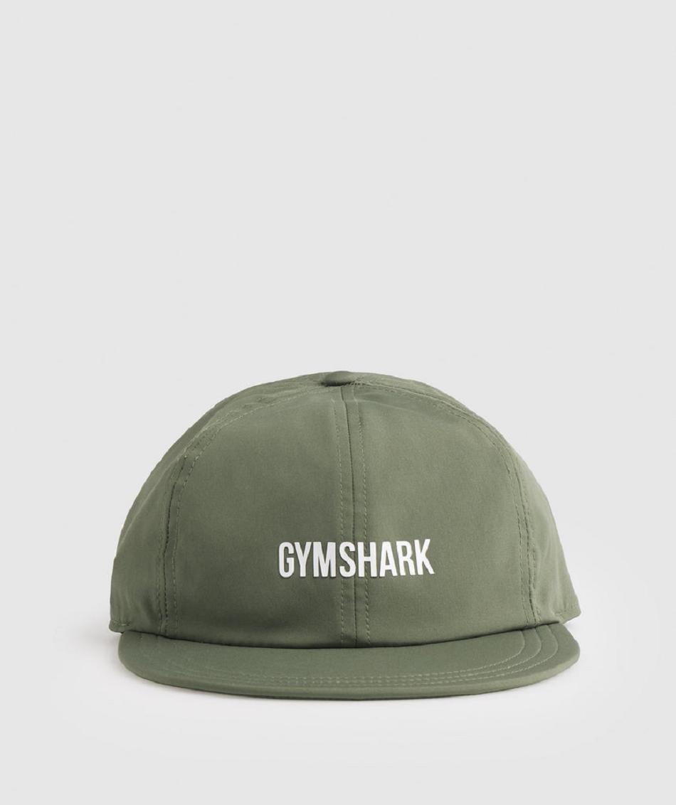 Czapki Akcesoria Gymshark Płaskie Peak Cap Oliwkowe | PL 4232ILH